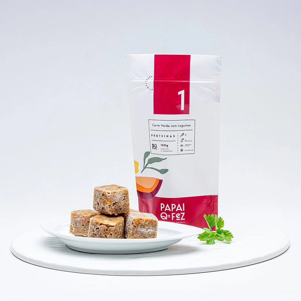 Carne Moída com Legumes em Cubos 6 unidades 150g Papai Que Fez