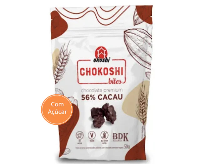 Flocos de Arroz com 56% Cacau Vegan 50g Okoshi Nutricao Natural