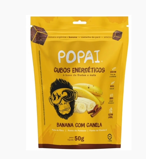 Cubo Energético Sabor Banana com Canela 50g Popai